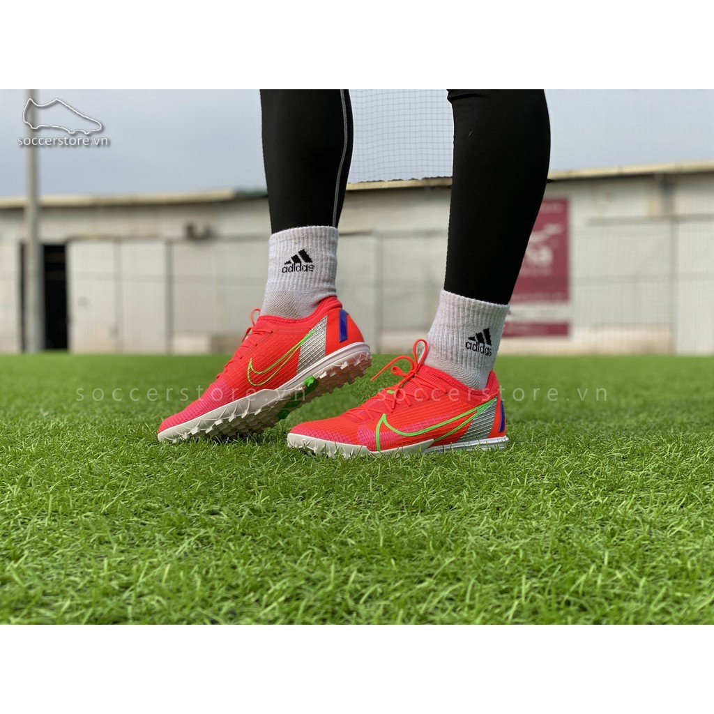 【Giày chạy thể thao】Giày bóng đá Nike Mercurial Vapor 14 Pro TF Spectrum, giày đá bóng sân cỏ nhân t