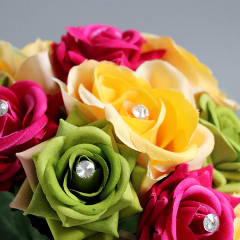 Bó Hoa Hồng Giả Nhiều Màu Trang Trí Tiệc Cưới / Valentine