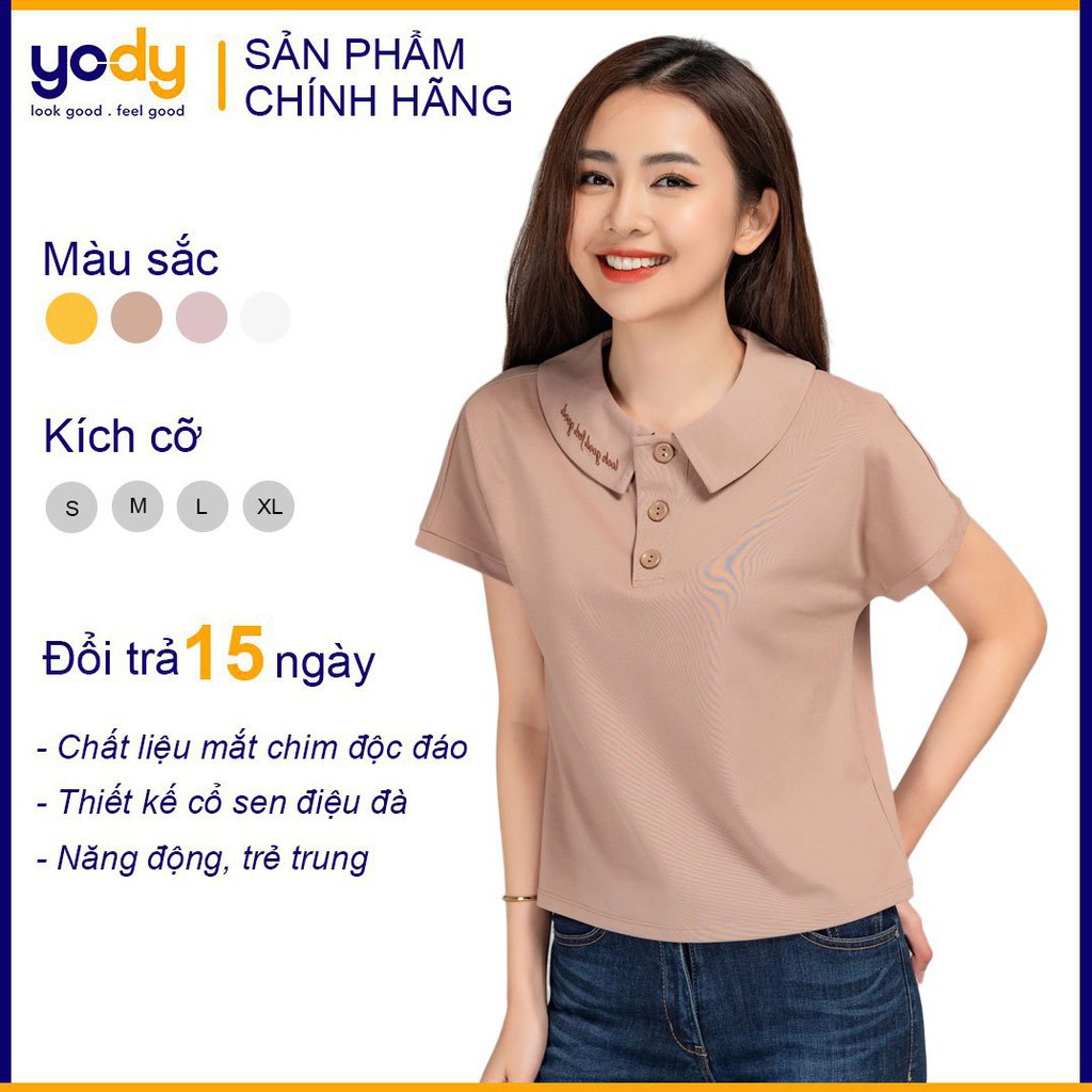 ! Áo PoLo Nữ Cổ Cánh Sen YODY - Áo Thun Cộc Tay Cổ Sen Nữ Thời Trang Trẻ Trung Năng Động APN3688 . . *