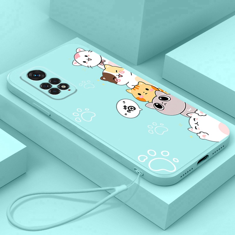 Ốp lưng redmi note 11 4g xiaomi redmi note 11s redmi note 11 pro 5g Ốp Điện Thoại Silicon Mềm In Hình Mèo Cho redmi note 11 4g xiaomi redmi note 11s redmi note 11 pro 5g DZMM01 viền vuông cute