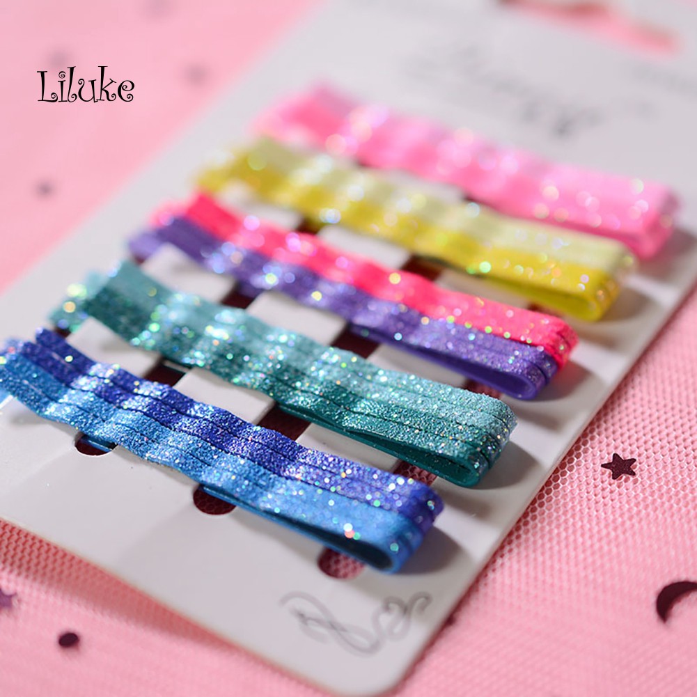 【LK】20Pcs Girl Colorful Wavy Glitter Bobby Pins Non Slip Hairpins Hair Dressing Clip