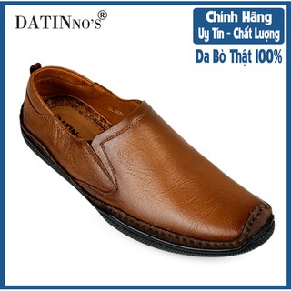 Giày Mọi Nam Da Bò Cao Cấp DATINNOS ( Đen Nâu Da Bò ) - DTS12