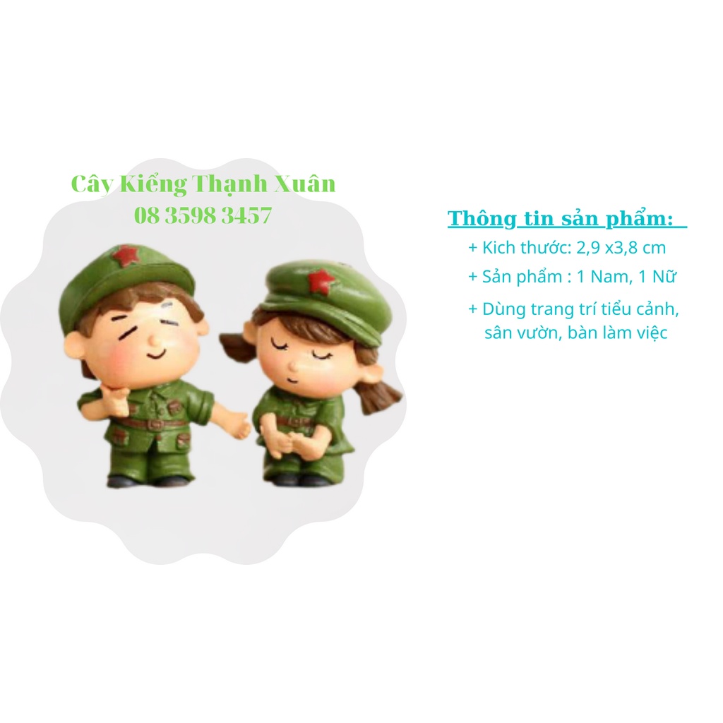 Phụ Kiện Cặp Đôi Người Lính - Phụ Kiện Terarrium Trang Trí Tiểu Cảnh, Hồ Cá, Sân Vườn