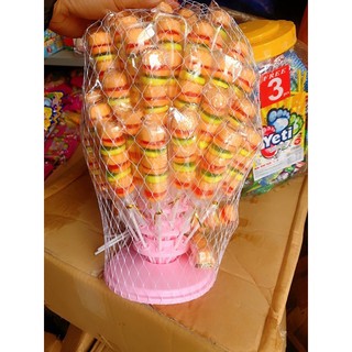 tháp 60 chiếc kẹo dẻo hamburger loại to