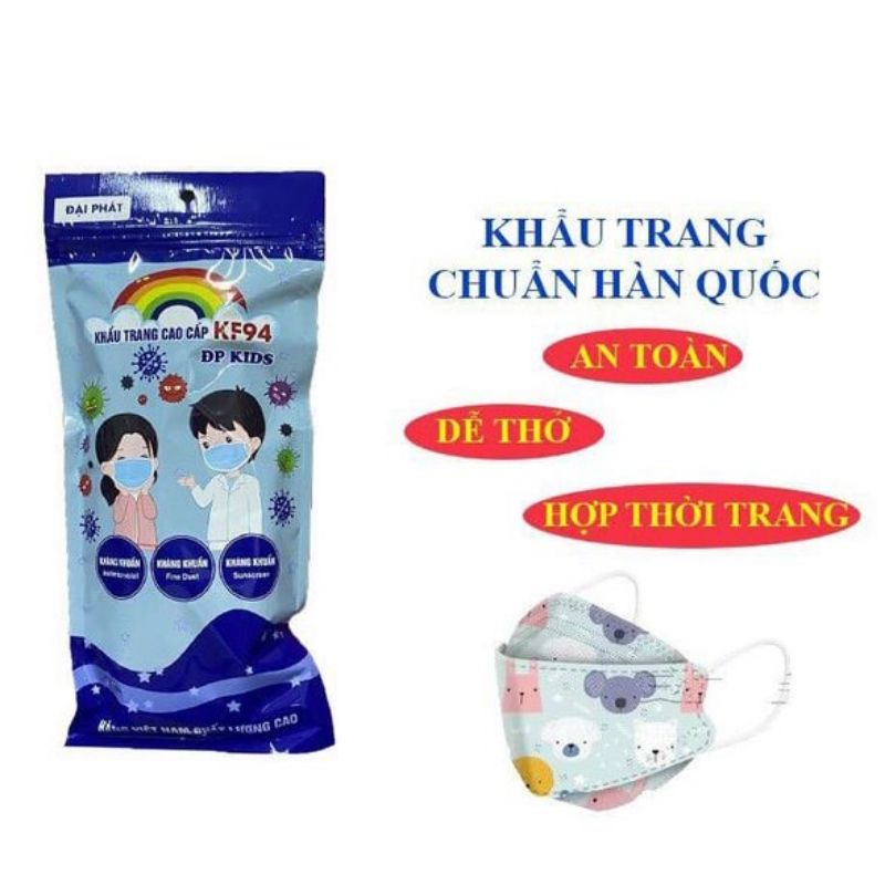 TÚI 5 CHIẾC KHẨU TRANG TRẺ EM KP94 ÔM SÁT MẶT