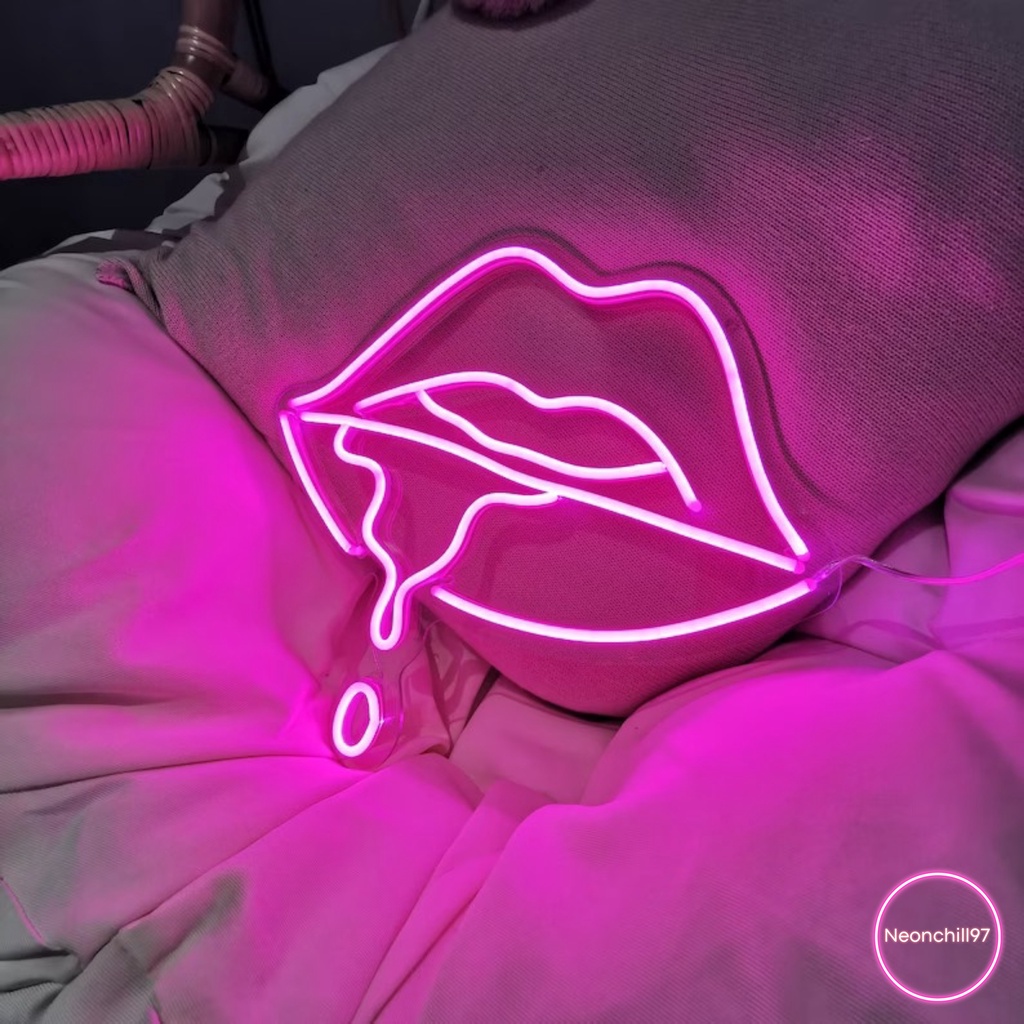 Đèn led neon môi tan chảy, Neonchill9, 40 x 40 cm, Decor phòng siêu chất