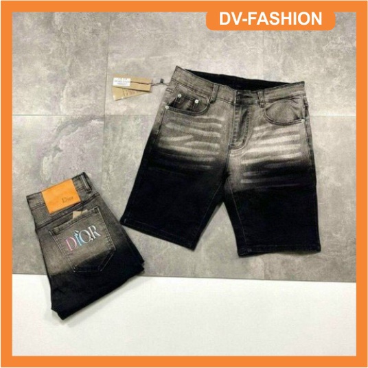 Quần short jean nam cap cấp loang màu phối họa tiết DIROO túi sau siêu đẹp hàng mới chuẩn shop DV-FASHION