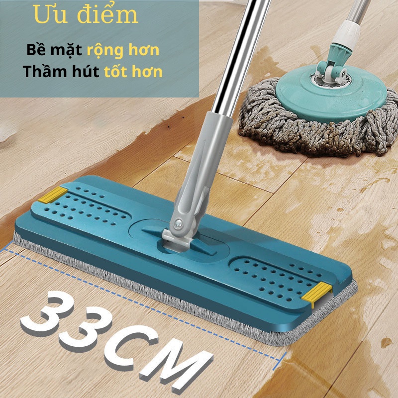 Cây Lau Nhà Tự Vắt Thông Minh ⚡ Chổi Lau Nhà Tự Vắt Kèm Thùng Đựng Nước, Vắt Siêu Sạch