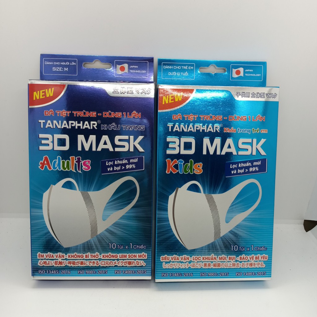 Khẩu trang 3D Mask Tanaphar hộp 10 chiếc