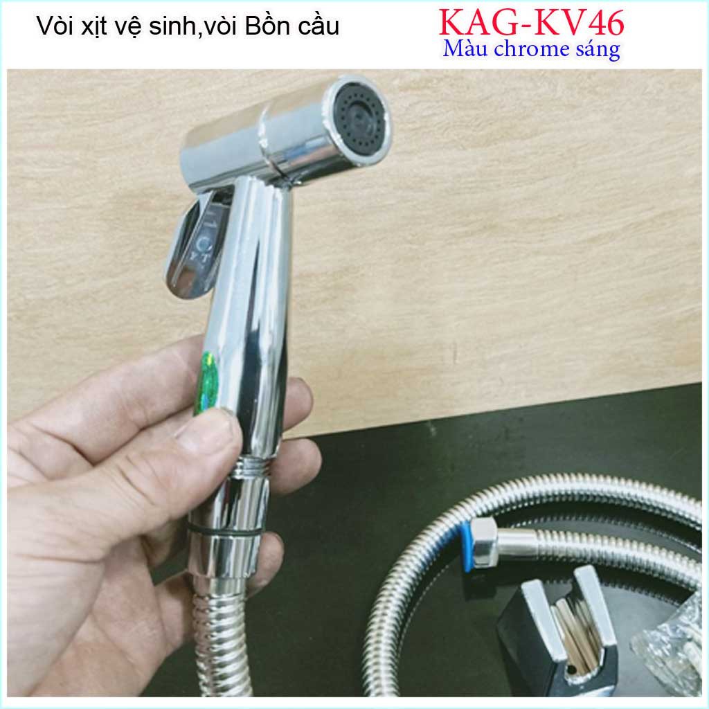 Vòi xịt vệ sinh nhà tắm Roca KAG-KV45, vòi xịt bồn cầu KAG-KV46 màu inox tia nước mạnh sử dụng tốt siêu bề