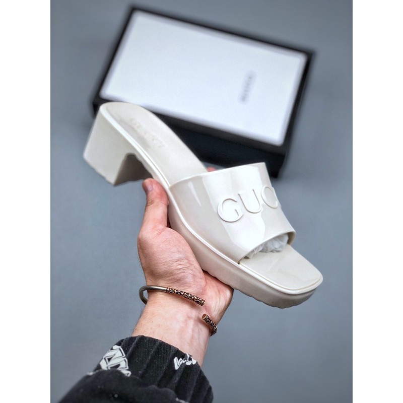 Gucci Women's rubber slide sandal chính hãng - Giày Gucci chuẩn Auth new hot