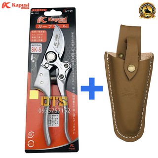 Kéo cắt cành  Kapusi Japan Nhật Bản lưỡi thép SK-5 siêu bền - siêu sắc và Bao đựng kéo chuyên dụng giocongcu