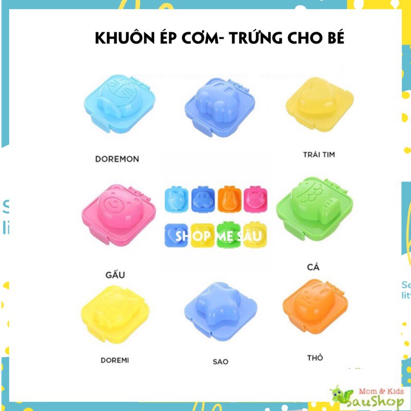 Khuôn cơm cho bé, khuôn tạo hình cơm, đậu hũ đẹp mắt cho bé ăn dặm ngon miệng và tăng cân