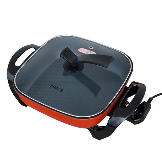 Lẩu điện cao cấp phủ men chống dính đa năng Supor vung kính H30FK802VN-136 5 lít