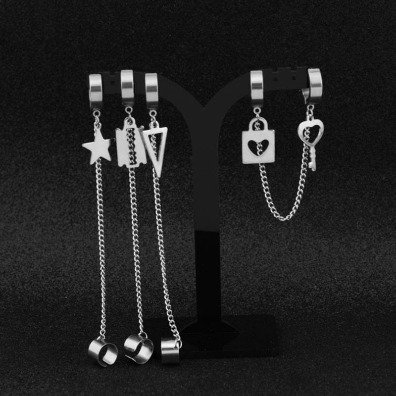 Khuyên tai phối chuỗi xích thời trang cá tính cho nữ