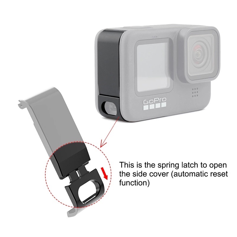 Vỏ bảo vệ hộp pin màu đen có thể tháo rời cho Go Pro Hero 10 9