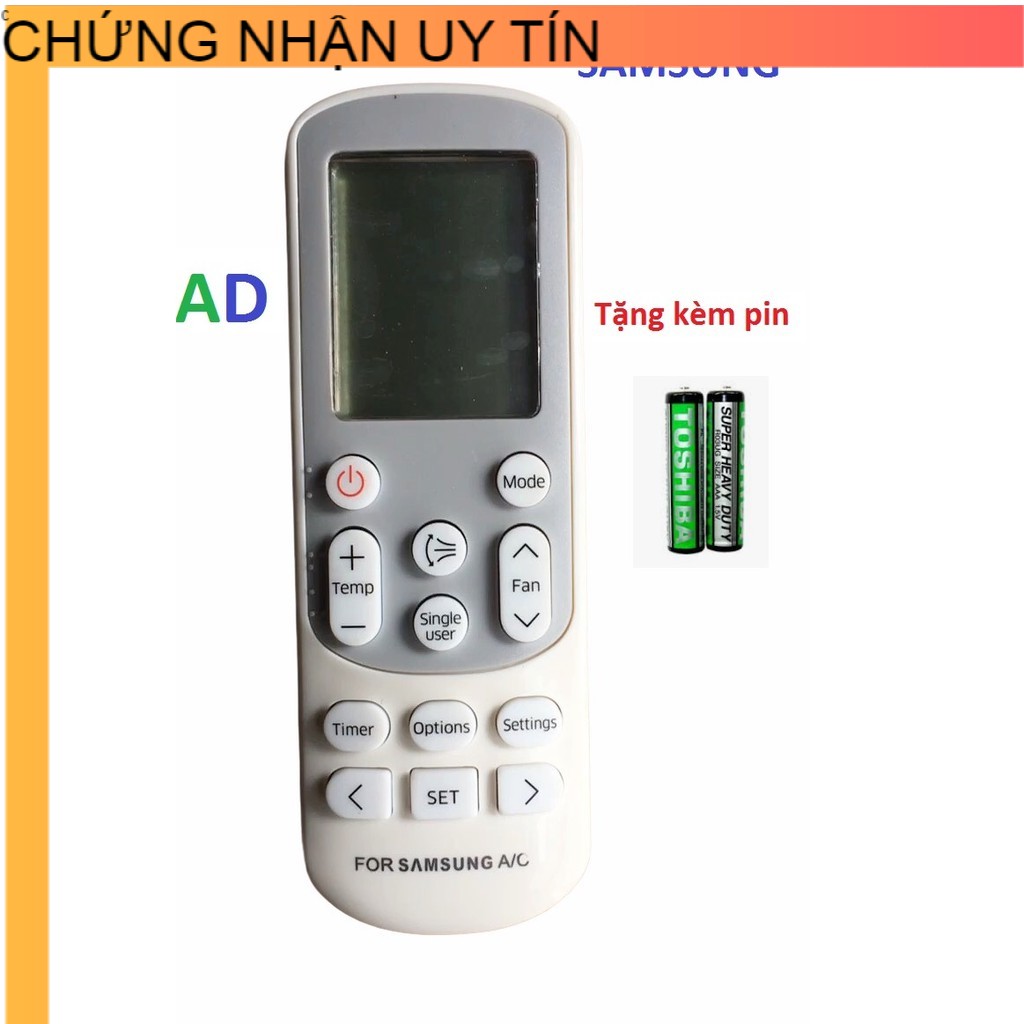 Điều khiển máy lạnh Samsung Mode K-SM1356 loại mặt lớn-Tặng kèm pin - Remote Điều khiển điều hòa SamSung  K-SM1356 tốt