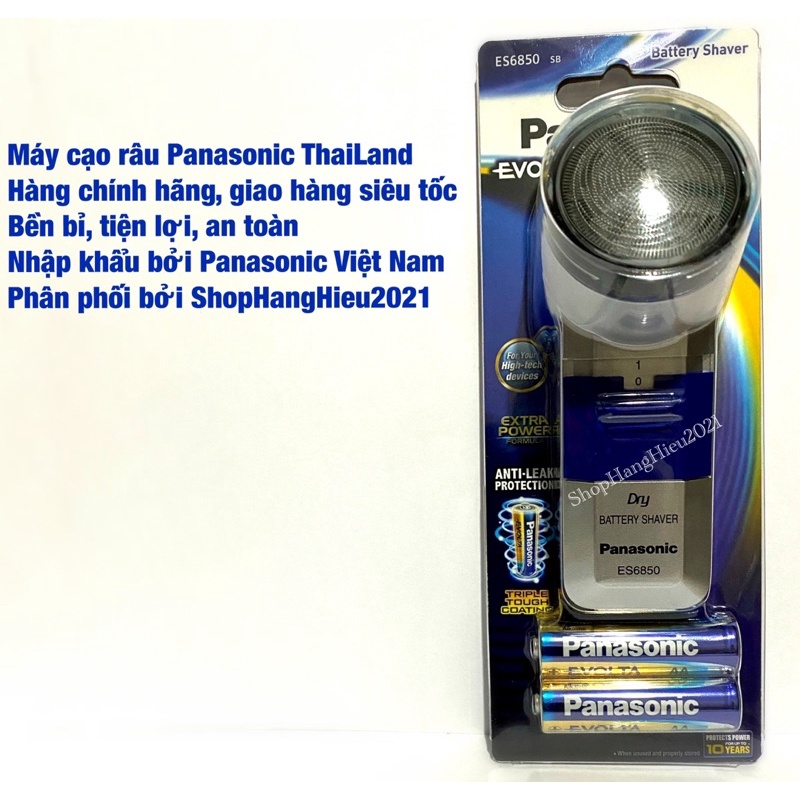 Máy Cạo Râu Panasonic ES6850 Tặng Kèm 2 Pin AA Panasonic Evolta Hàng Chính Hãng Made in ThaiLand