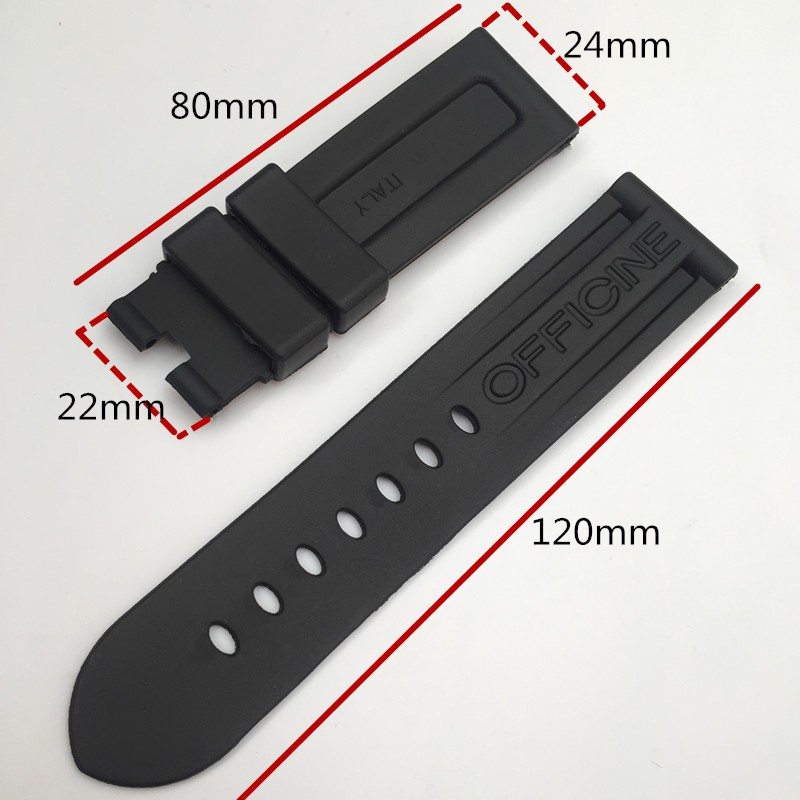 Dây đeo silicon cao su tự nhiên Panerai PAM thay thế 22 24mm Biển béo PAM368 / 389 / 111 / 351
