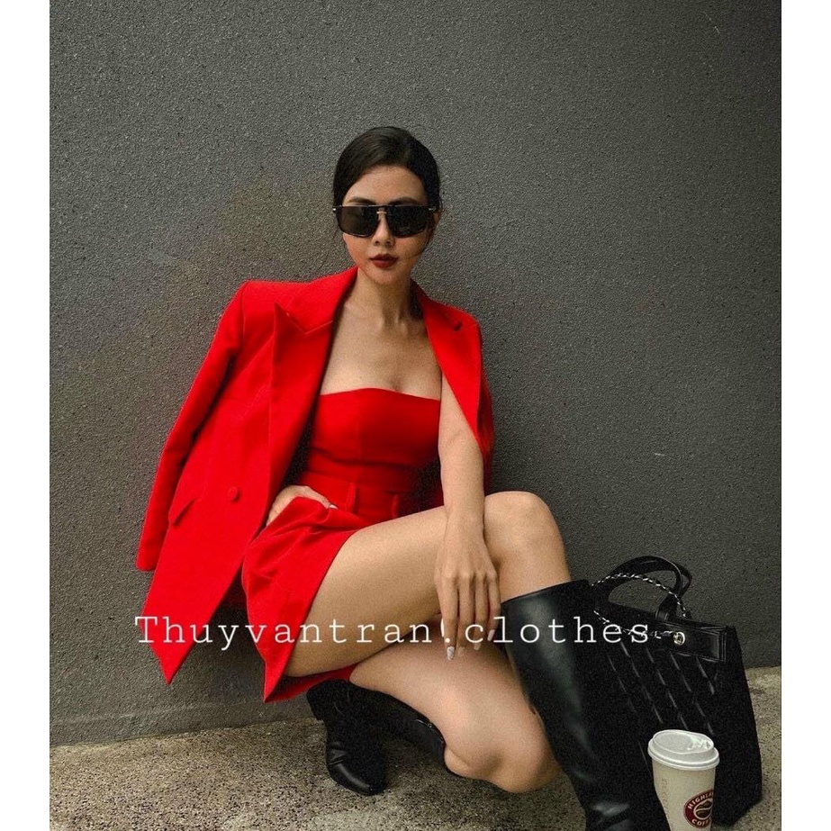 Sét Đồ Bộ Nữ 3 Món Chất Cotton Lạnh Áo Trong Cúp Ngực  Kèm Áo Ngoài Vest Tay Dài & Quần Short