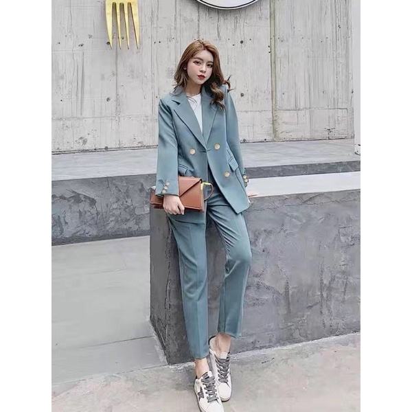 Set đồ Vest nữ + quần phong cách hàn quốc mẫu mới đẹp mã ZELE530 | BigBuy360 - bigbuy360.vn