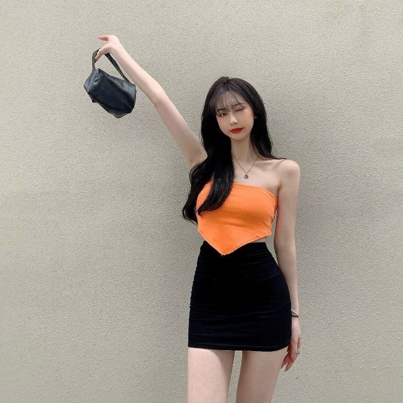 Set Áo Croptop Tam giác Và Chân Váy Ôm A5231