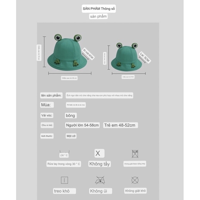 Mũ tai bèo hình Ếch dễ thương, nón bucket hoạt hình phong cách Nhật Bản