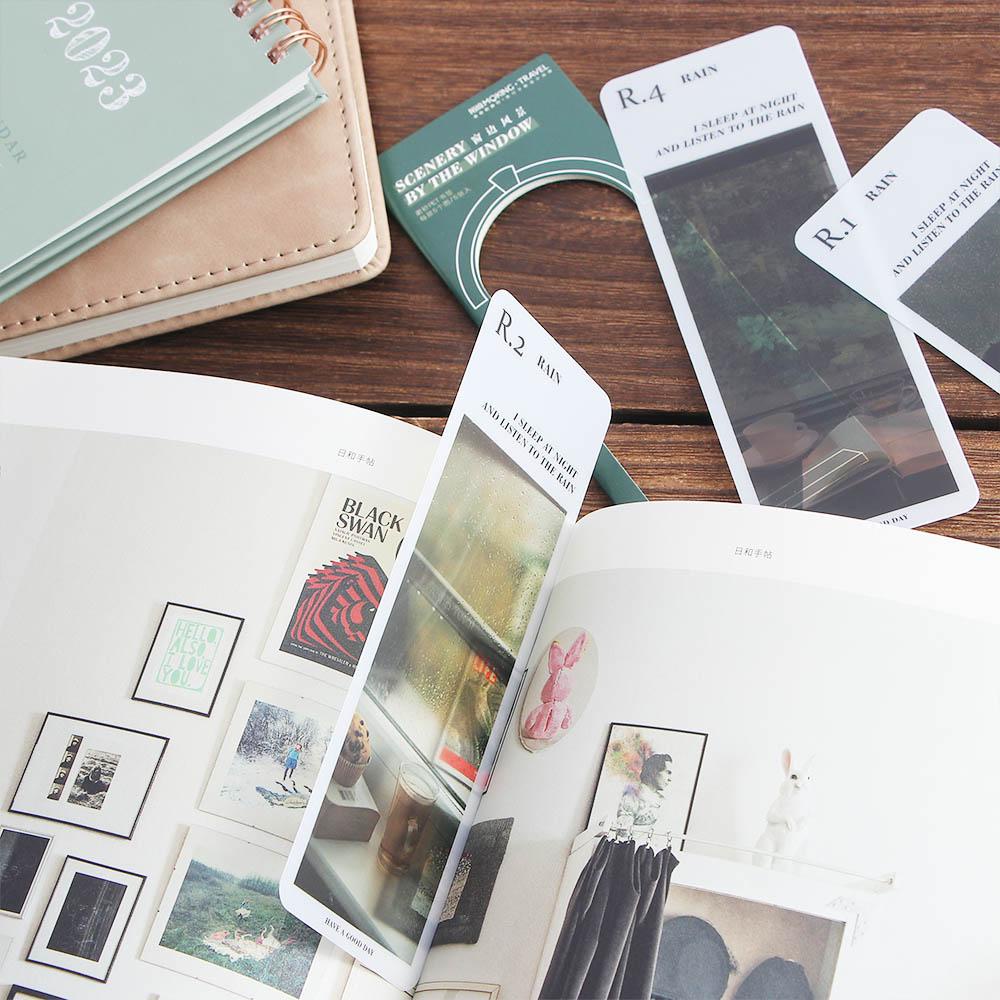 Pewany Set 5 Thẻ Đánh Dấu Trang Sách Mờ Chủ Đề Phong Cảnh Bên Ngoài Cửa Sổ Cho Học Sinh