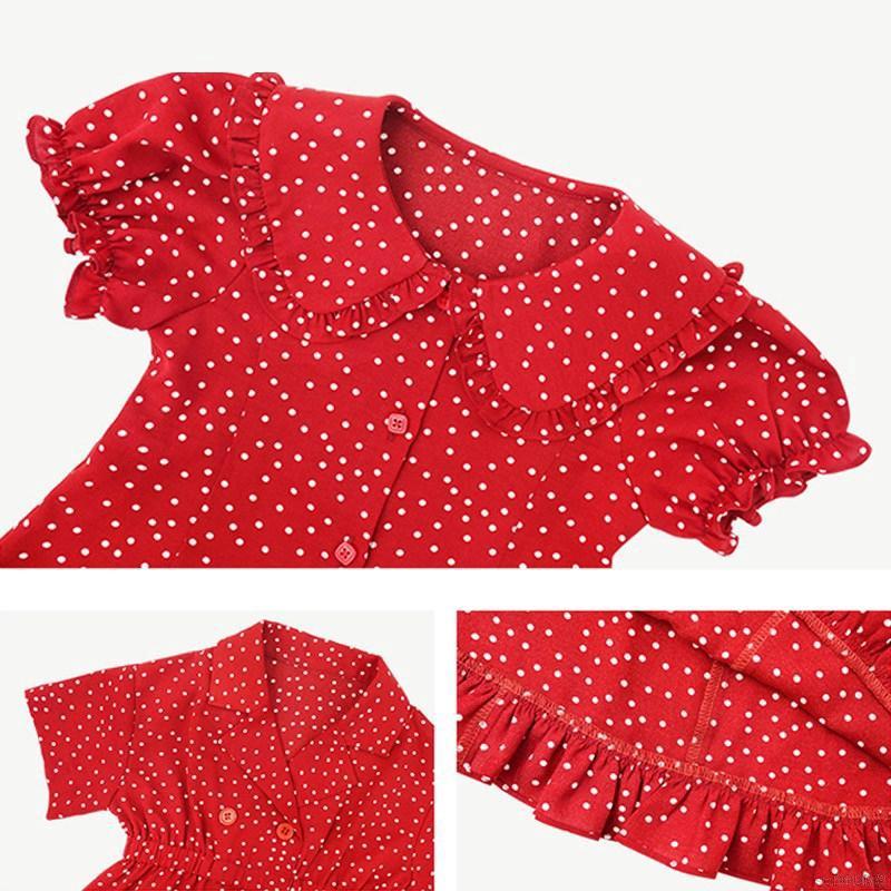 Đầm Công Chúa Họa Tiết Chấm Bi Cho Bé Gái