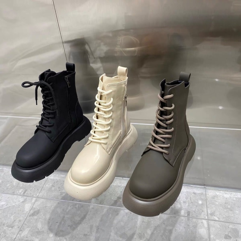 Boots cao cổ buộc dây