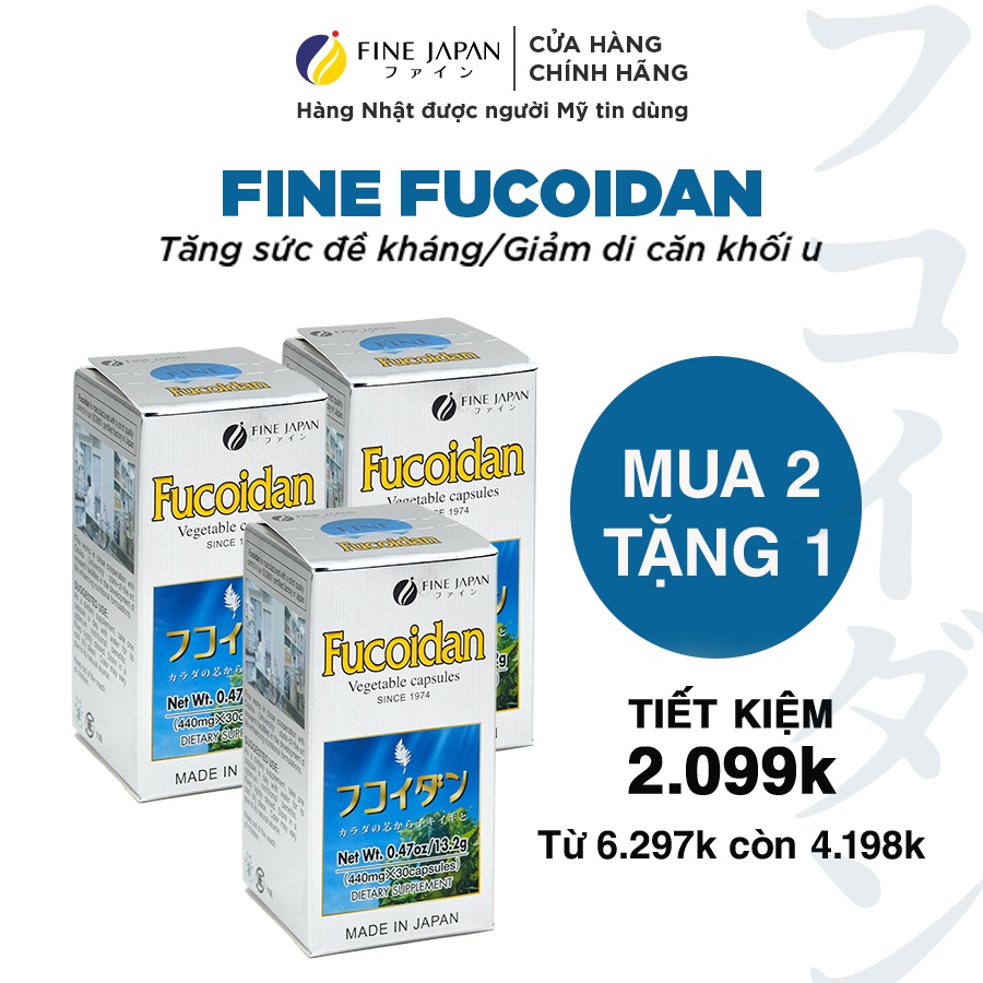 Combo 3 Hộp Fucoidan Okinawa Nhật Bản Hỗ Trợ Điều Trị Ung Thư - Fine Japan Fucoidan 2 Hộp x 30 Viên