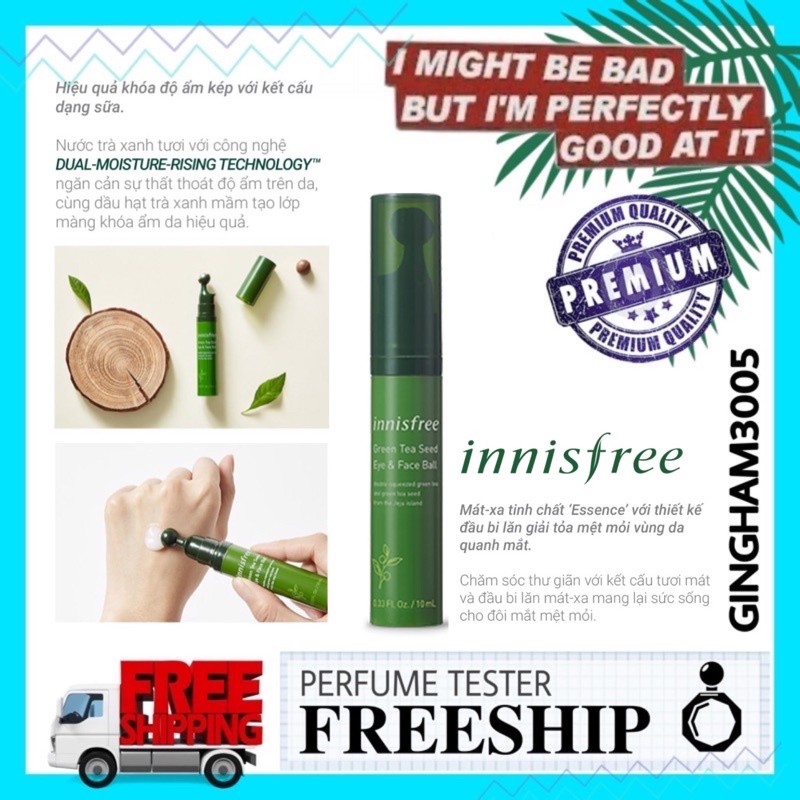 ✦GH✦ Thanh Lăn Mắt Innisfree Green Tea Seed Eye &amp; Face Ball