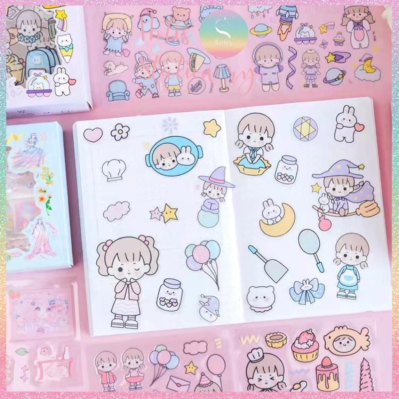 [HOTIS] Hộp 10 tờ Sticker Anime Nhật Hàn Trung trang trí sổ