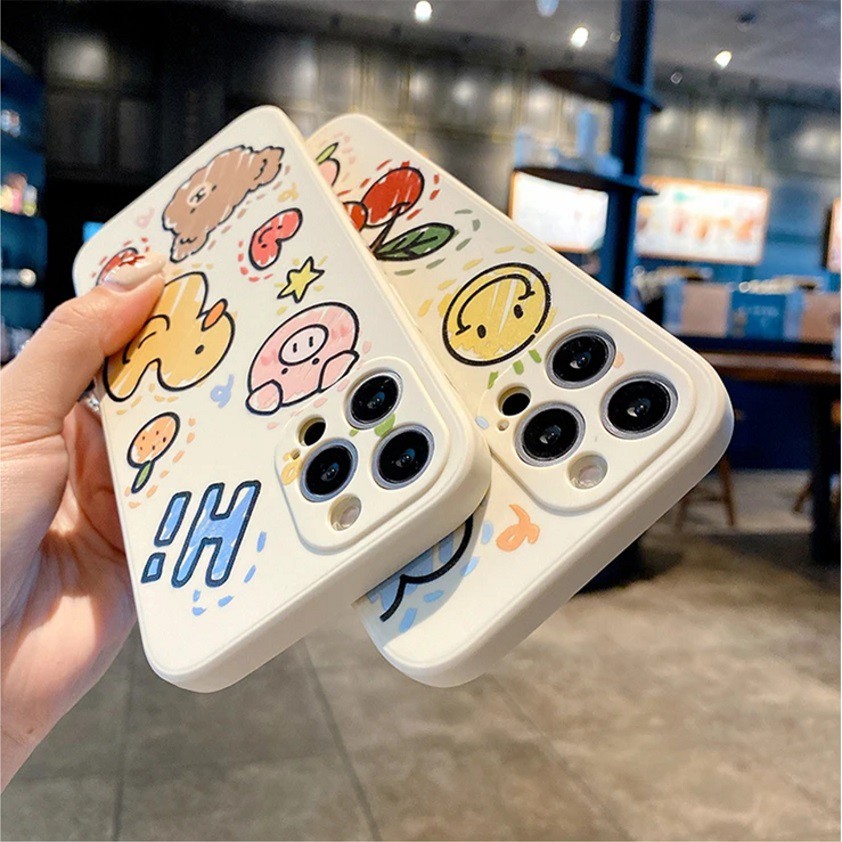 Ốp Lưng Silicon Màu Bảo Vệ CAMERA  Painting - E046