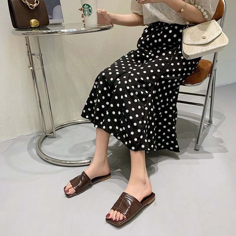 XIELUAIZTA Dép Sandal Da Đế Bệt Thời Trang Mùa Hè 00916