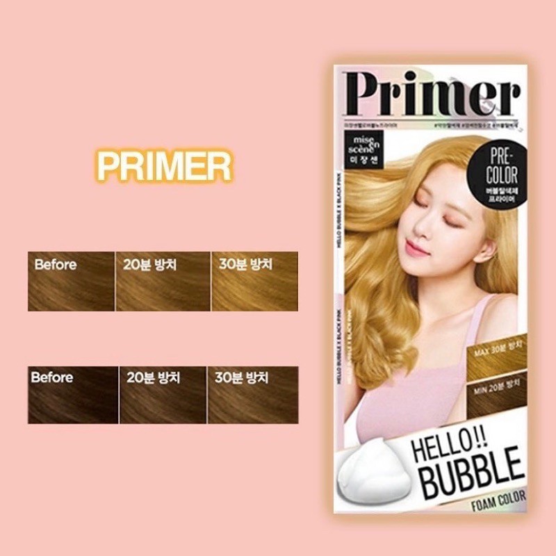 [Tẩy Tóc] Nâng tone tóc Hello Bubble Primer | Tẩy tóc dạng bọt Primer