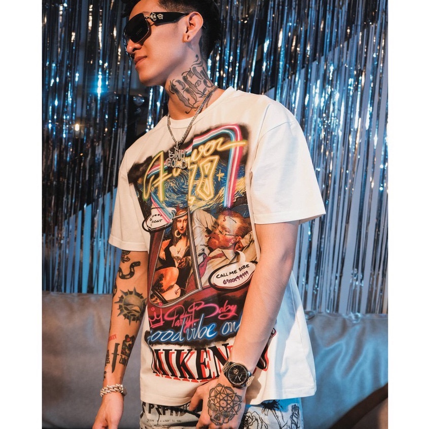 Áo Phông MIKENCO , Áo Thun Unisex MIKENCO Vangogh Form Rộng 100%Cotton Mát Mịn Thấm Hút Mồ Hôi.