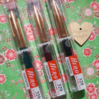 Bút máy Hero 329 nắp vàng