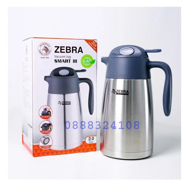 Bình Giữ Nhiệt Inox Zebra Thái Lan Smart III 1500ml, 2000ml-112948-112950