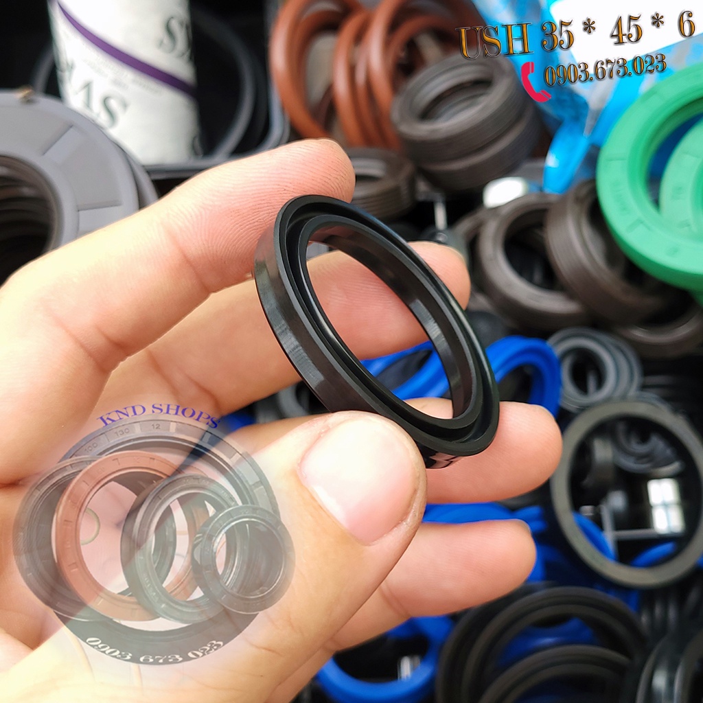 Gioăng phớt thủy lực USH 35*45*6, phớt chắn dầu thủy lực chuyên cho máy đào, máy xúc, cẩu và xe nâng | KND Shops