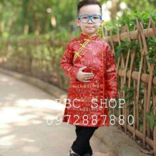 Combo Áo dài cách tân và áo thun bé trai