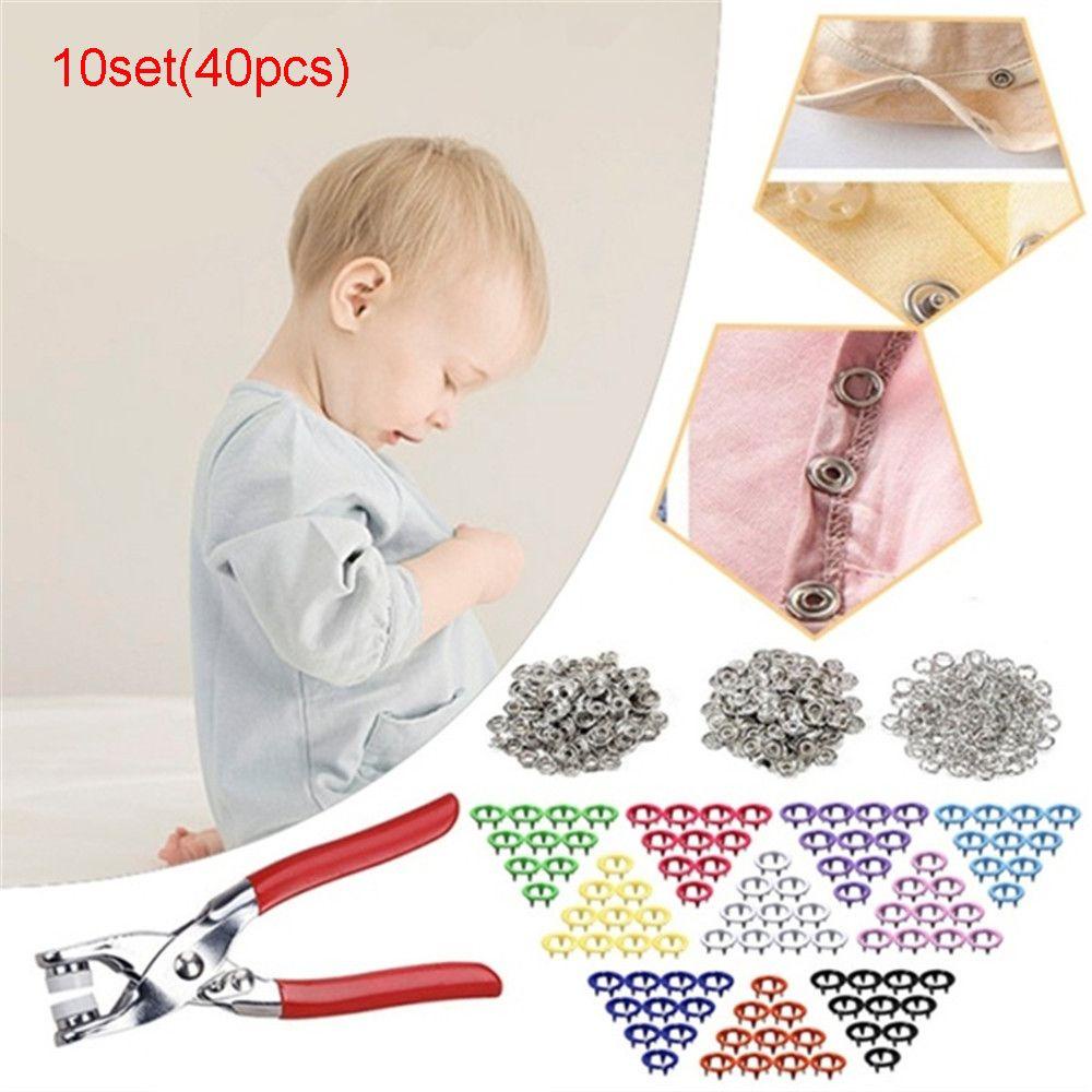 10 Set 40 Nút Bấm Kim Loại Tròn
