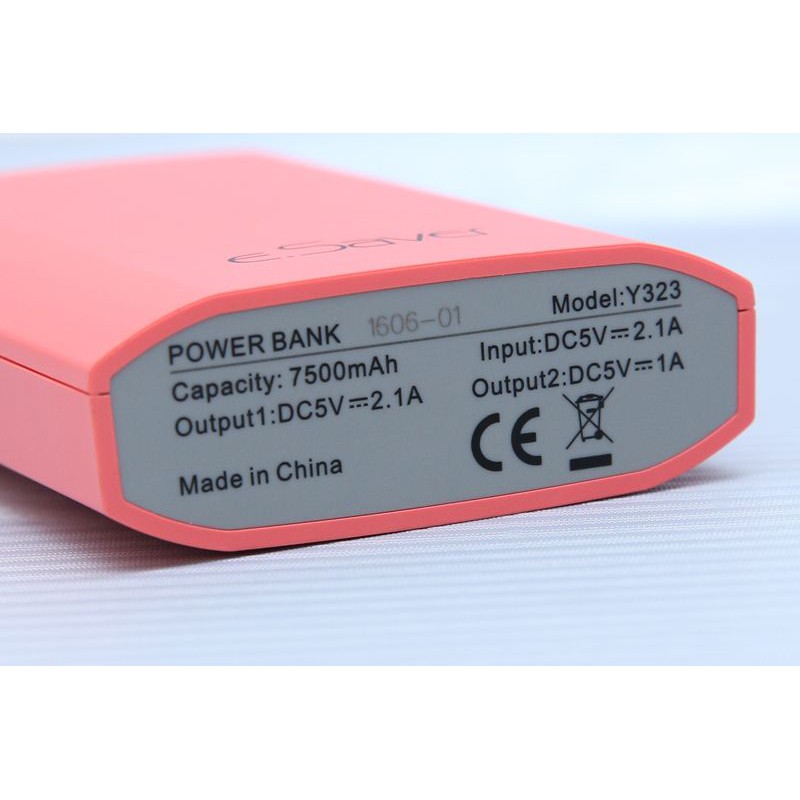Phin sạc dự phòng chính hãng eSaver dung lượng 10.000 Mah Y323 mới 100% bảo hành 1 năm 1 đổi 1.
