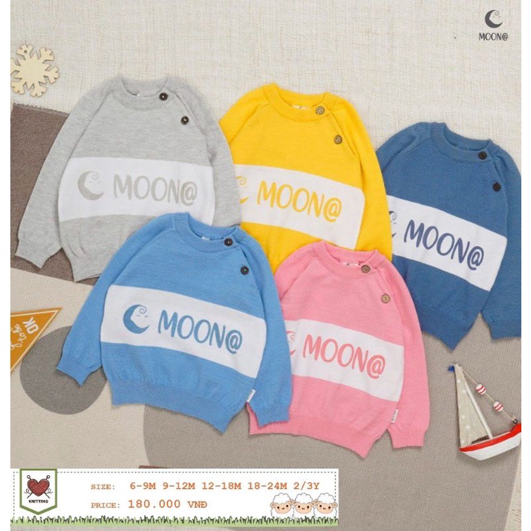 Moon -  (8 mẫu) Áo len Moon cài vai cho bé 6-18kg