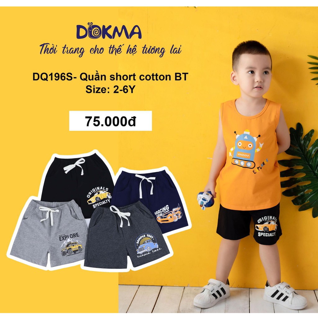 2-6Y Quần đùi short cotton cho bé - DOKMA