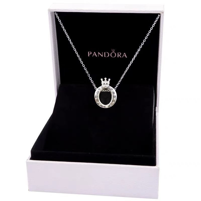Vòng cổ Pandora Mạ Bạc 925 Mặt Hình Vương Miện Thời Trang Cho Nữ