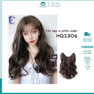 Tóc giả kẹp xoăn dợn bấm phồng chân tóc- ảnh thật, k60