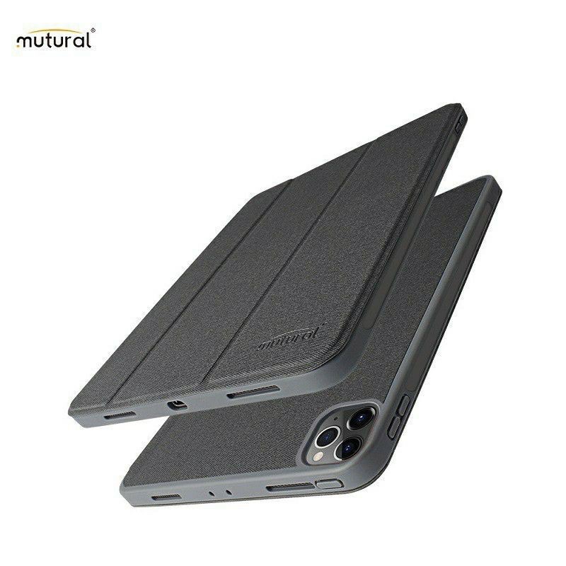 Bao da Vải Mutural cho iPad Pro 11 inch 2021 lưng kèm thoát nhiệt có khay để bút