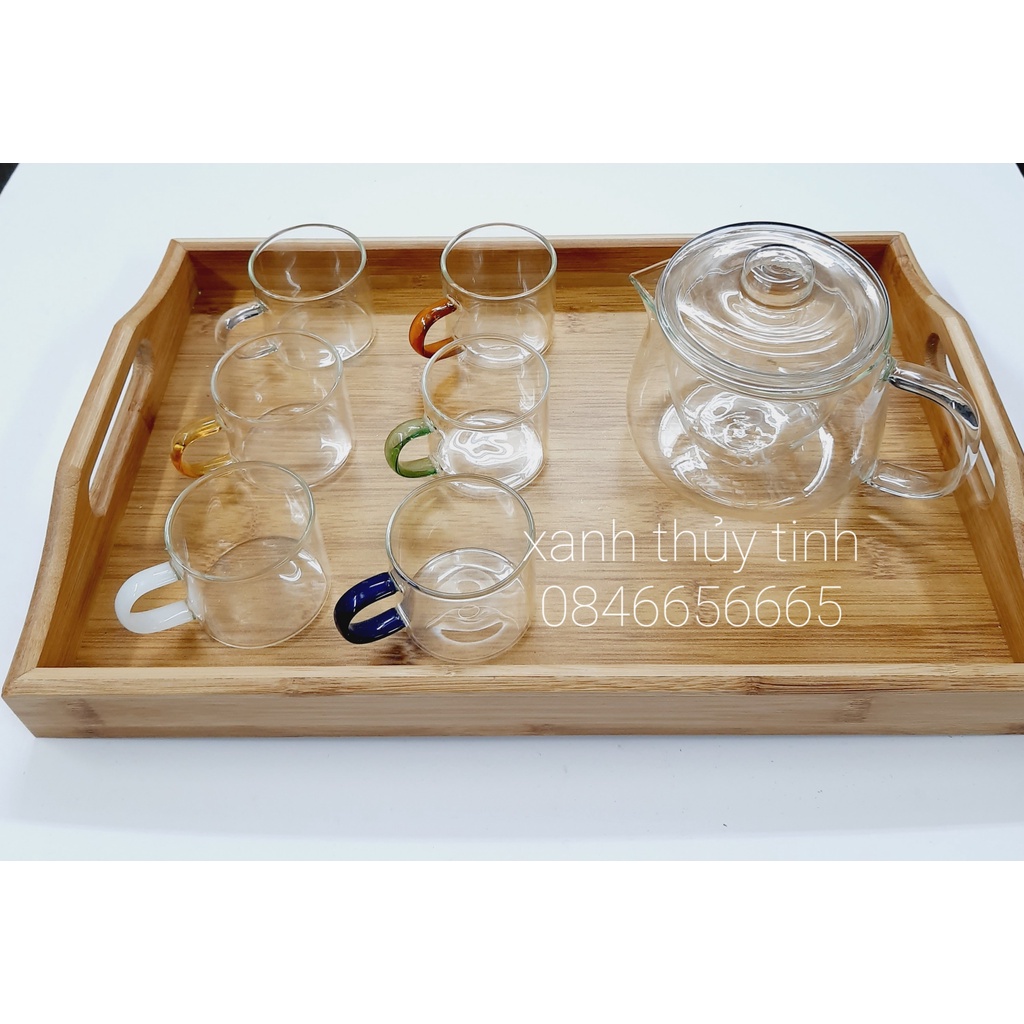 Bộ ấm trà thủy tinh chịu nhiệt có lõi lọc, dung tích ấm 500ml - AT1.2