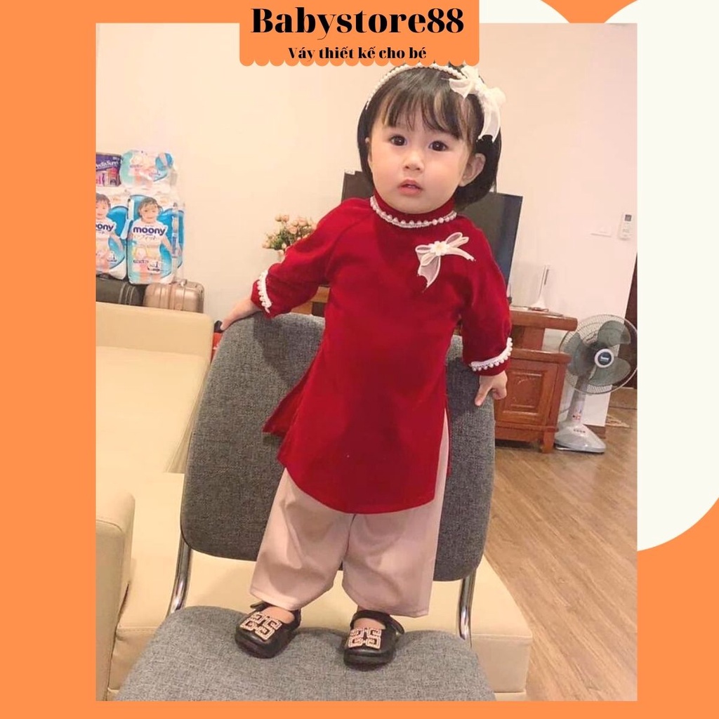 Áo dài cách tân cho bé gái 1.2.3.4.5 .6.7.8 tuổi Babystore88 Váy tết bé gái thời trang hàng thiết kế Cao Cấp CT1